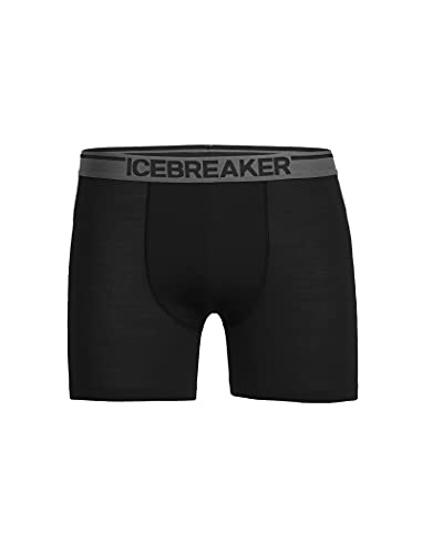 Icebreaker Herren Anatomica Boxershorts - Herren Unterhosen - Merinowolle Unterwäsche - Schwarz, M von Icebreaker