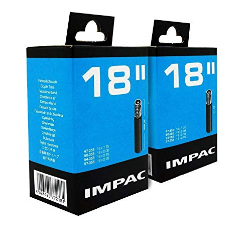 Impac 2 Packung Cycle Schläuche 18" Schrader Ventil (Auto Typ Ventil) - 18 X 1.75-2.25 (47-355/57-355) von Impac