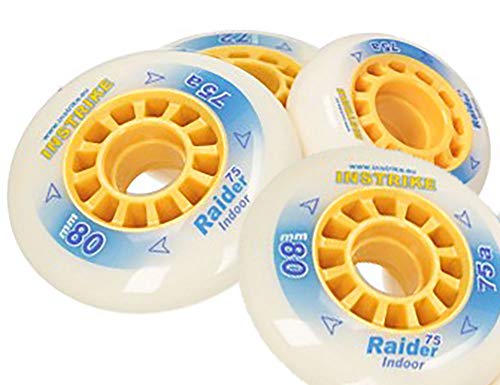 INSTRIKE Raider 75A Rolle 4er Set Indoor Profi Wheel für Inliner Skater Hockey besonder geeignet (64 mm) von Instrike