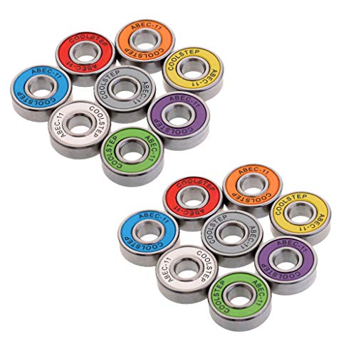 16 Stück ABEC 11 Kugellager 22 mm für Skateboard Scooter Longboard Roller Inline Speed Bearings von Inzopo