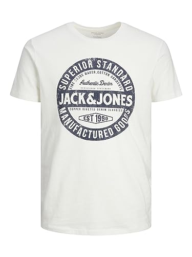JACK & JONES Herren Jjejeans Tee O-neck Noos 23/24 T-Shirt, Cloud Dancer, XL EU von JACK & JONES