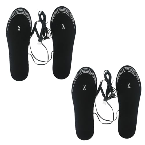 Beheizbare Einlegesohlen mit USB elektrische Thermosohlen Heizsohlen Wärmesohle Sohlenwärmer Schuhheizung Schuheinlage Beheizt Winter Fußwärmer Größe: 40-44 (zuschneidbar) 2 Paar von JIAHG