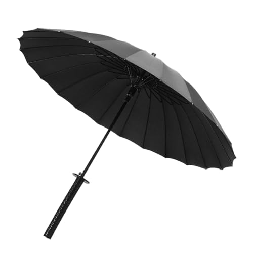 JISADER Regenschirm Outdoor-Regenschirm, Winddichter Herren-Regenschirm Langer Griff-Regenschirm Gerader Regenschirm zum Wandern, 24 Rippe von JISADER