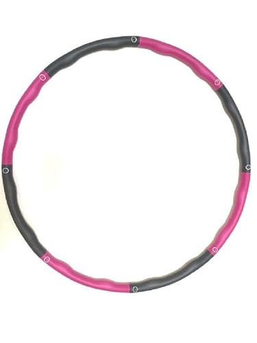 Hula Fitnessreifen zerlegbar 3 Größen bis Ø 95 cm, grau/pink mit Noppen von JOKA FIT