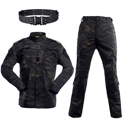 JOYASUS Airsoft Paintball Tactical Suits Männer Jagdkampf BDU Uniform Jacke Camo Shirt & Pants mit Gürtel zum Schießen Jagdkriegsspiel XXL von JOYASUS