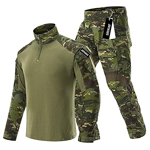JOYASUS Atmungsaktive Taktisch Uniform Taktische Männer BDU Kampf Shirt & Hosen Anzug für Kriegsspiel Paintball Airsoft Jagd Schießen, XL von JOYASUS