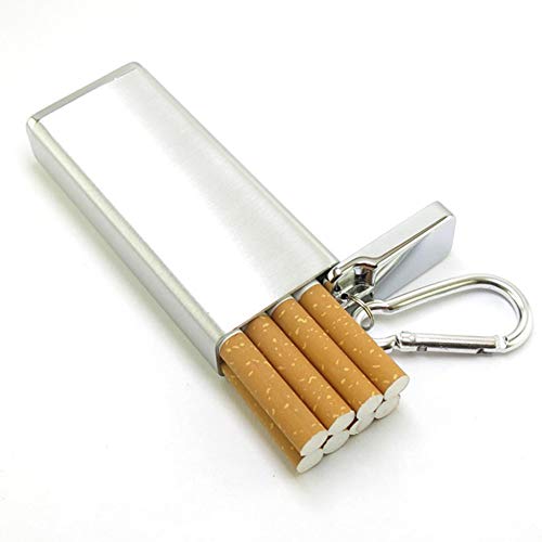 JT Metall Zigarettenetui für Herren und Damen Unisex Wasserdicht Tasche Zigarettenschachtel für 8 Zigaretten,Silver,9.8X3.9X1.8CM von JT