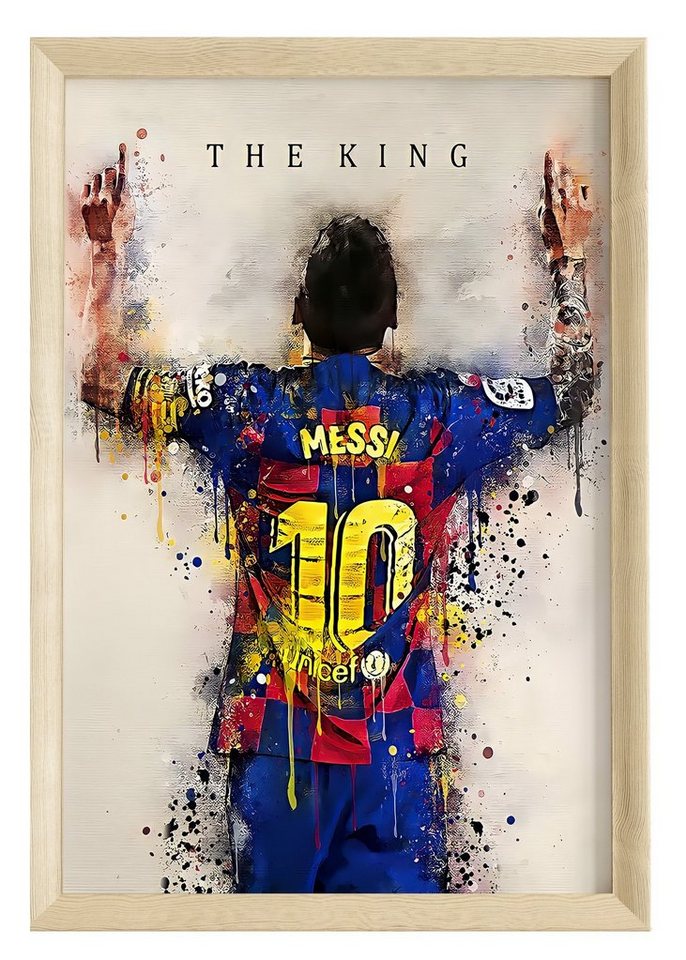JUSTGOODMOOD Poster Premium ® Lionel Messi Poster · Fc Barcelona · The King · ohne Rahmen von JUSTGOODMOOD
