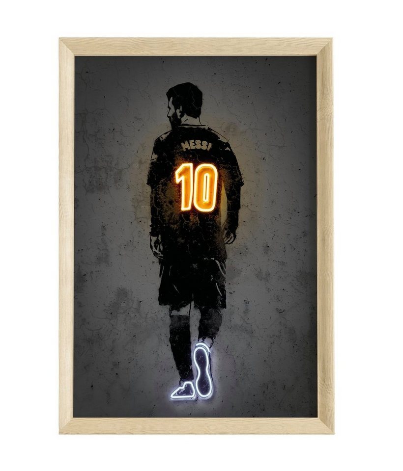 JUSTGOODMOOD Poster Premium ® Lionel Messi Poster · Neon Effekt Trikot Nr 10 · ohne Rahmen von JUSTGOODMOOD