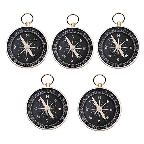 JZK 5 x 44mm kleine Aluminiumlegierung Kompass mit Schleife Oben Drauf für Schlüsselring Anhänger, Geburtstag Partei bevorzugt Geschenke für Kinder von JZK