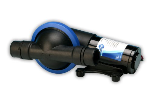Jabsco Toilettenpumpe 50890 Serie Marine Filter-Less Ablaufgarnitur Pumpe Robust Single Diaphragm Design, 5 gpm, 3,8 cm, schwarz von Jabsco