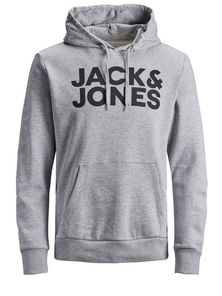 Jack & Jones Hoodie Sweat Hoodie Kapuzen Pullover Sweatshirt JJECORP (1-tlg) 3478 in Grau von Jack & Jones