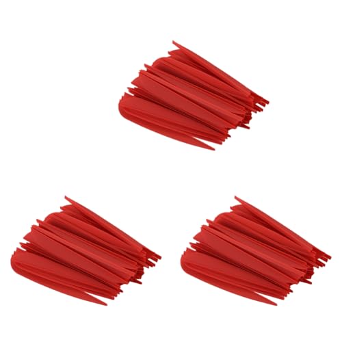 Janasiba Pfeile Vanes 4 Kunststoff Befiederung Fuer DIY Bogenschiessen Pfeile 150 Pack (Rot) von Janasiba