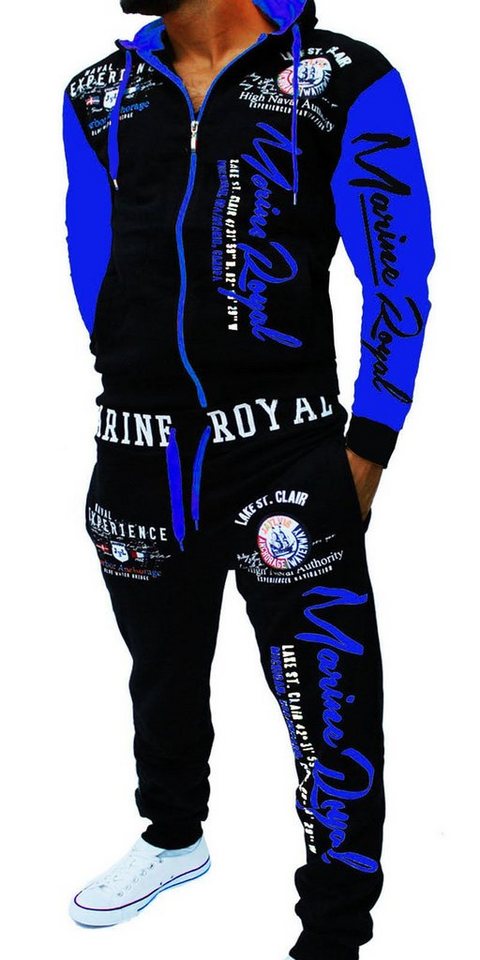Jaylvis Jogginganzug Marine Royal Herren Trainingsanzug Sportanzug Streetwear Fitness, Jacke mit Kapuze von Jaylvis