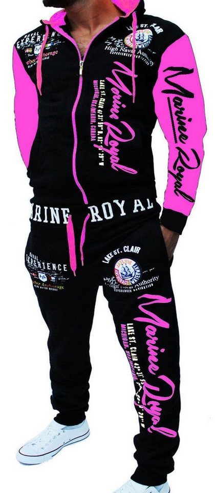 Jaylvis Jogginganzug Marine Royal Herren Trainingsanzug Sportanzug Streetwear Fitness, Jacke mit Kapuze von Jaylvis