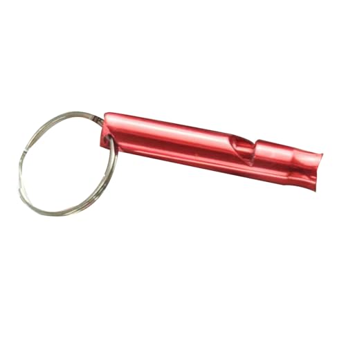 Tragbare Pfeife für die Jagd, Überlebenspfeife, Schlüsselanhänger aus Aluminiumlegierung (Rot) von Jiawu