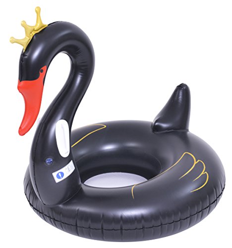 Jilong Black Swan - XXL Schwimmtier im Schwan-Design Wassertier, Wasserspielzeug mit 2 Haltegriffen von Jilong