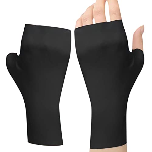 Sunblock Fingerlose Handschuhe für Damen, Outdoor-Handschuhe zum Radfahren, UV-Schutz, Handgelenklänge, rutschfeste Halbfinger-Handschuhe, Sonnenschutz, rutschfeste Handschuhe, atmungsaktive von Jomewory