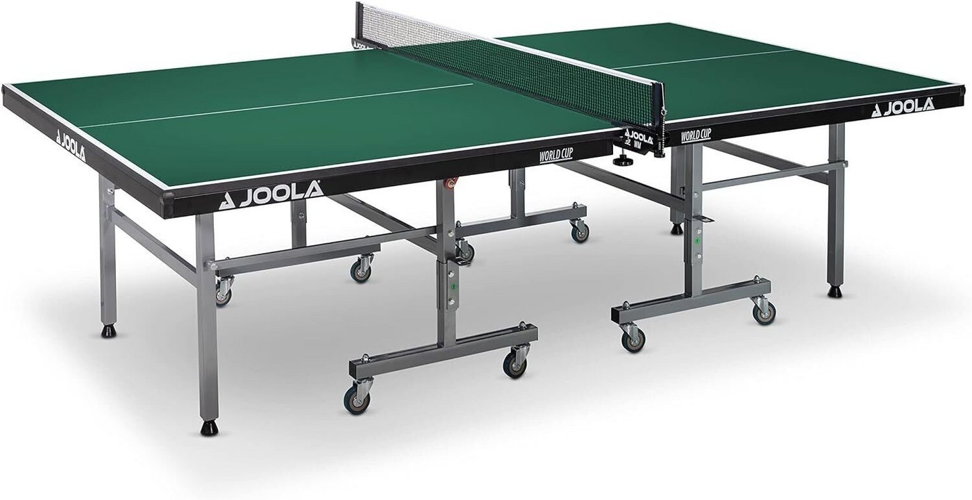 Joola Tischtennisplatte World Cup 22 Indoor Tischtennistisch mit Netz klappbar Grün, Faltbar,274 cm von Joola