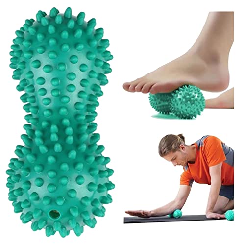 Jungerhouse Massageball in Erdnussform PVC Handmassage Fußmassage Igelball mit Noppen Igelkugel Rückenmassage Selbstmassage Rollmassage Muskelmassage (Einheitsgröße,Grün) von Jungerhouse