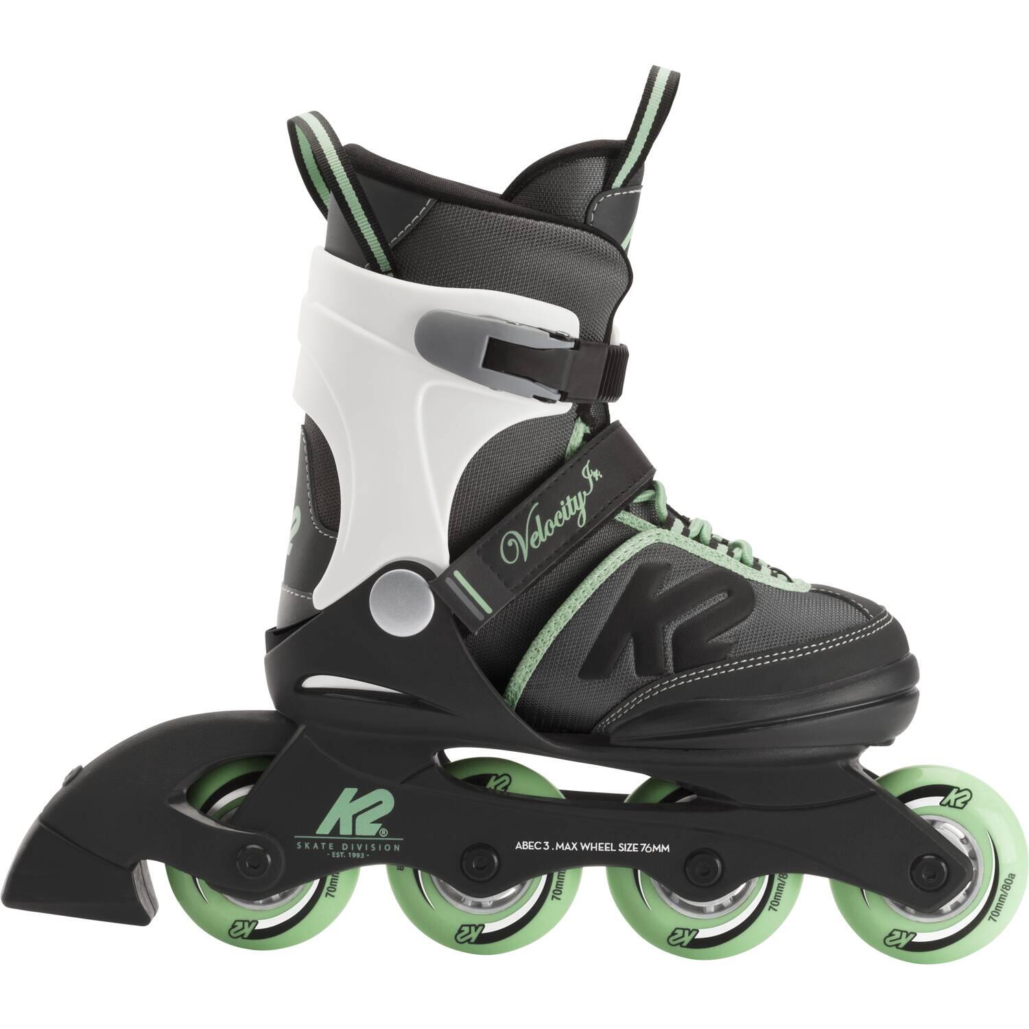 K2 Velocity Junior Girl Inliner (35.0-40.0, black/grey/green) von K2 Skates