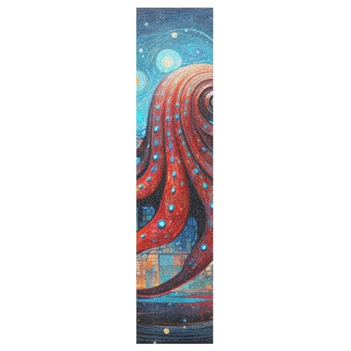 KAAVIYO Blauer Meereskrake Skateboard Griptape rutschfest Selbstklebend Longboard Griptapes Aufkleber Griffband 9x33in,44x10in(1pcs) von KAAVIYO