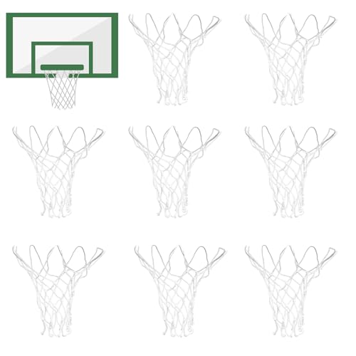 KALIONE Mini-Basketballnetz, klein, strapazierfähig, Ersatz, 8 Schlaufen, kleines Basketballnetz für Zimmer, Innen- und Außenbereich, Tür, Wand, 20,3 cm - 26 cm Reifen von KALIONE