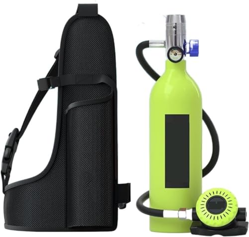 KANBUN Tauchausrüstung, Tauchausrüstung, Atem unter Wasser, tragbare Sauerstoffflasche, Mini-Tank, Schnorchelset, unterstützt 10–15 Minuten Unterwasseratmung (Farbe: Grün, Größe: A) von KANBUN