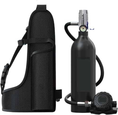 KANBUN Tragbare Lungen-Tauchausrüstung, Atem unter Wasser, tragbare Sauerstoffflasche, Mini-Tank, Schnorchel-Set, sicherer (Farbe: Nero, Größe: A) von KANBUN