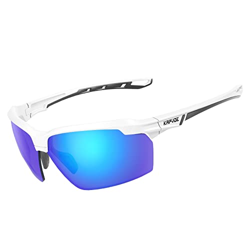 KAPVOE Fahrradbrille Polarisiert Sonnenbrille Sportbrille MTB Brille Radbrille Herren Damen Rennrad Radsport Laufen Golf Fahrerbrille Baseball Angeln von KAPVOE