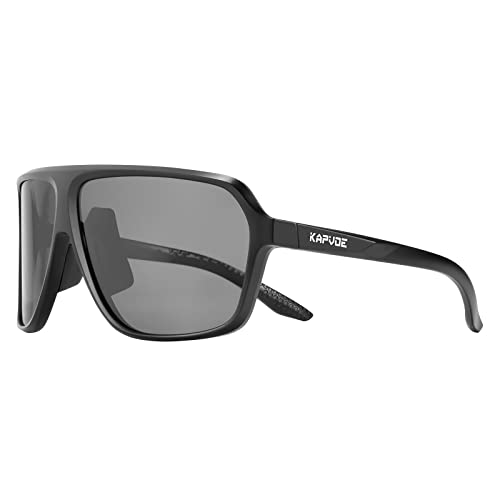 KAPVOE Radfahrerbrille Polarisierte Fahrradbrille Sport Sonnenbrille UV400 Schutz für Männer Frauen MTB Laufen Golf Wandern Volleyball Tennis Autofahren Angeln Softball 04 von KAPVOE