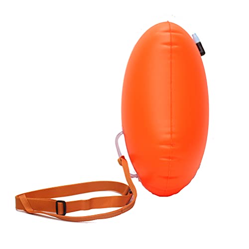 KENANLAN Schwimmboje Flo, 24 * 15 * 3 Strapazierfähiger PVC-Schwimmbojen-Schleppschwimmer mit verstellbarem Hüftgurt zum Schwimmen im Fluss, See, Meer, Ozean (orange) von KENANLAN
