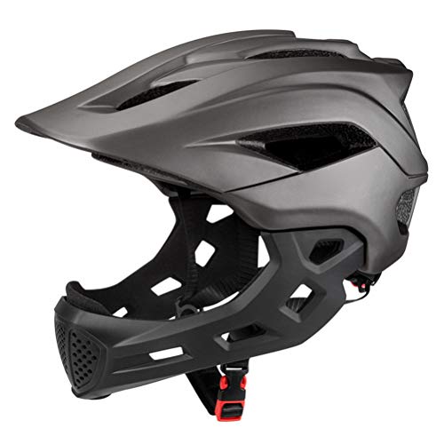 Vollgesichtshelm MTB Vollgesichts-BMX-Helm für Erwachsene, (grau) von KENANLAN