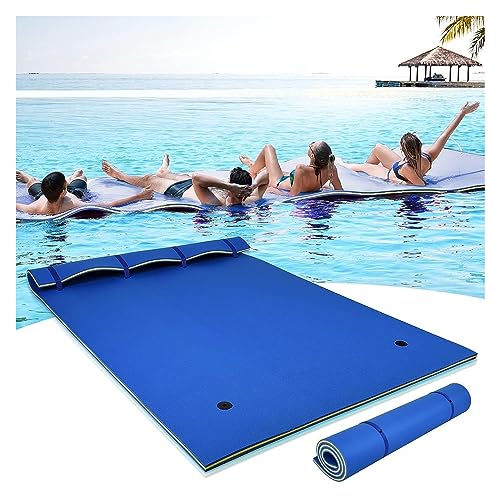 Schwimmende Wassermatte, reißfeste Wassermatte, schwimmende Matte für See, Meer, Strand, Fluss (Farbe: Blau, Größe: 270 x 183 cm) von KEuLen