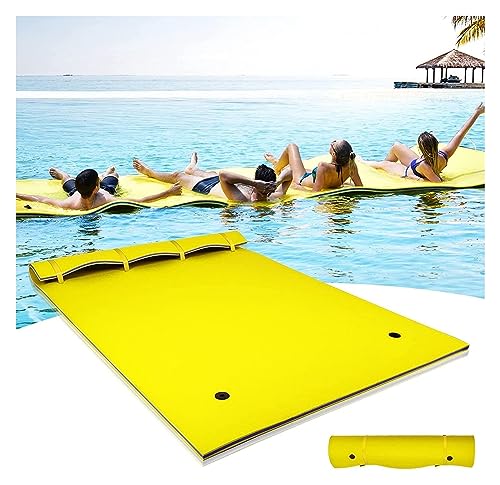 Schwimmende Wassermatte, reißfeste Wassermatte, schwimmende Matte für See, Meer, Strand, Fluss (Farbe: Gelb, Größe: 550 x 183 cm) von KEuLen