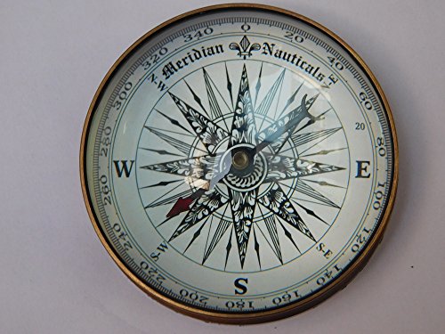 KHUMYAYAD Messing-Kompass Antiker maritimer nautischer Bootskompass Schiffskompass handgefertigt voll funktionsfähiger Kompass 7,6 cm von KHUMYAYAD