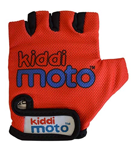 KIDDIMOTO Kinder Fahrradhandschuhe Fingerlose für Jungen und Mädchen/BMX Handschuh/Fahrrad Handschuhe/Bike Kinder Handschuhe - Rot - Klein von KIDDIMOTO
