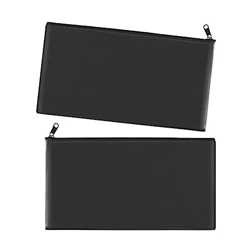 KIKAPA Geldtaschen mit Reißverschluss für Bargeld, Geldtasche, Geldtasche, Banktasche, 28 x 15 cm, 2 Stück, Schwarz von KIKAPA