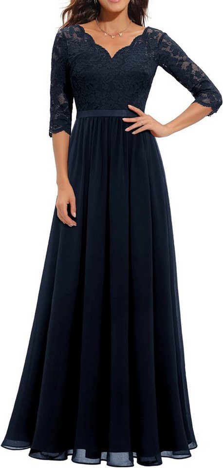 KIKI Abendkleid Maxi-Abendkleider – Brautjungfernkleider mit V-Ausschnitt – Kleid von KIKI