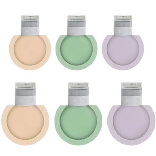 KMOCEPLY Silikon-Reiseflaschen für Toilettenartikel, auslaufsicher, nachfüllbar, Quetschbehälter, tragbar, großer Durchmesser, Silikon-Reiseflasche, nachfüllbare Behälter für Flüssigkeiten, 3 Stück, von KMOCEPLY