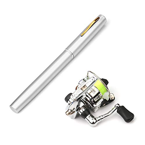 Pen Fishing Rod,KOCAN 1 Mt / 1,4 Mt Tasche Faltbare Angelrolle Combo Mini Pen Angelrute Kit Teleskop Angelrute Spinnrolle Combo Kit von KOCAN
