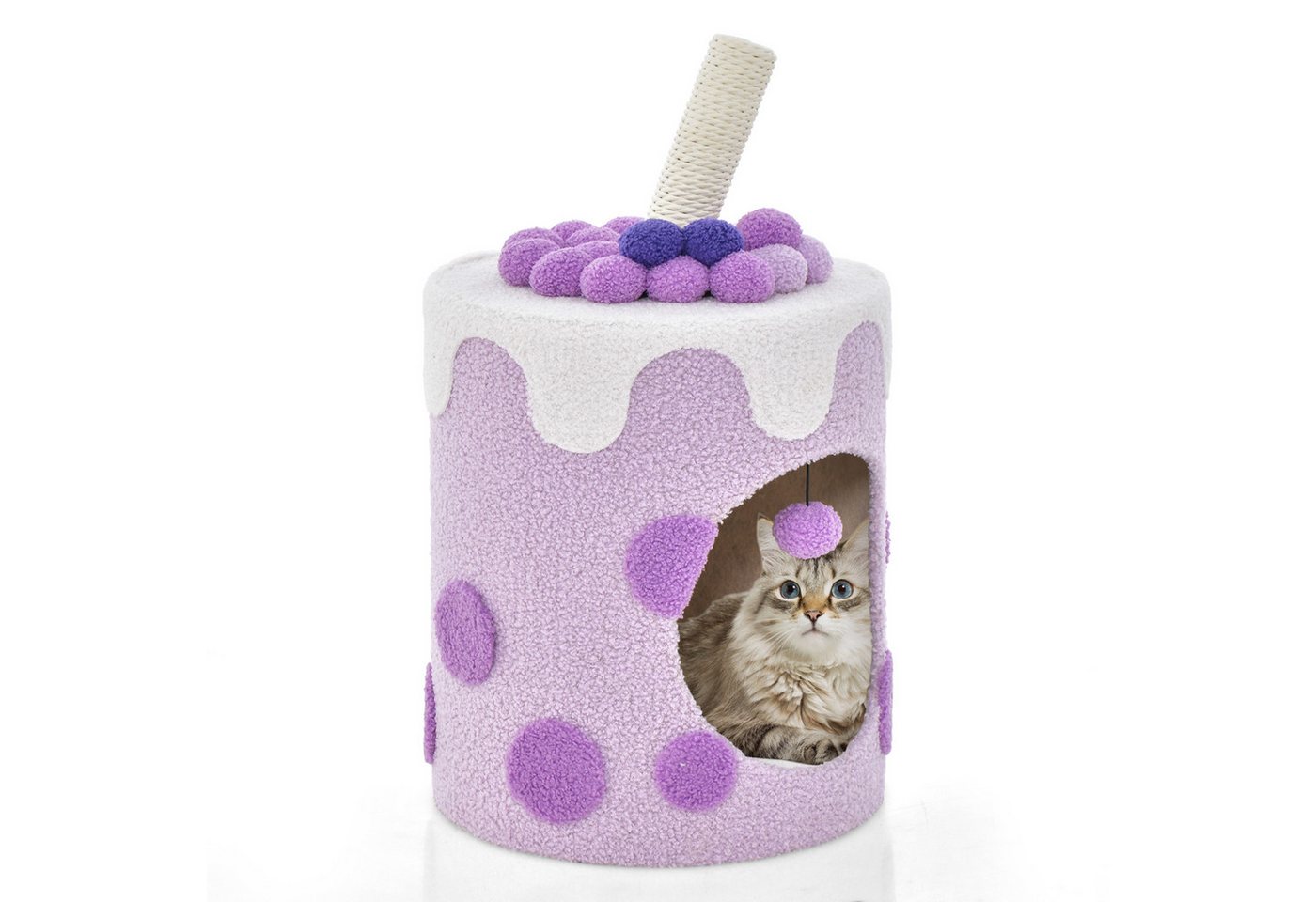 KOMFOTTEU Katzentoilette, Multifunktionale Katzenhöhle mit waschbaren Kissen Sisalpfosten von KOMFOTTEU
