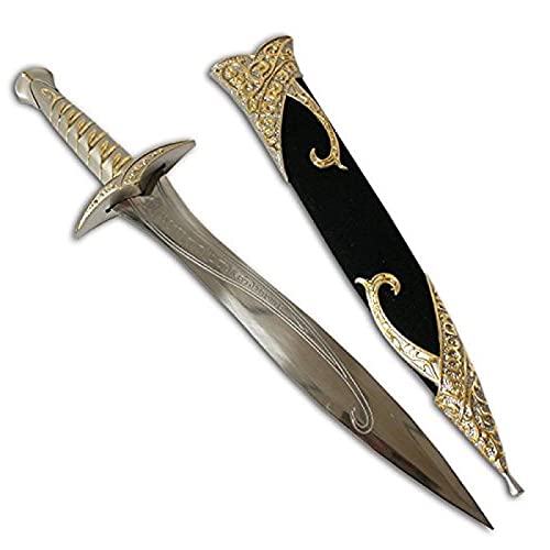Sword Stich Schwert Herr der Ringe als Dolch des Hobbits Frodo mit Edelstahlklinge u. Scheide - Deko Schwerter LOTR Outdoor von KOSxBO