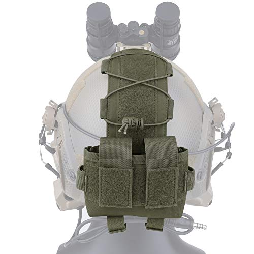 KRYDEX GEAR Taktische Helm Batterie Tasche, Gegengewicht Tasche Ausgleichsgewicht Tasche mit Klettverschluss für MK2 Taktische Helme (Ranger Grün) von KRYDEX