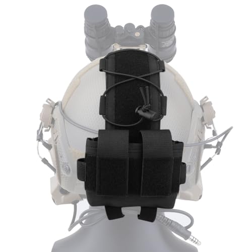 Taktische Helm Batterie Tasche, Gegengewicht Tasche Ausgleichsgewicht Tasche mit Klettverschluss für MK2 Taktische Helme (Schwarz) von KRYDEX