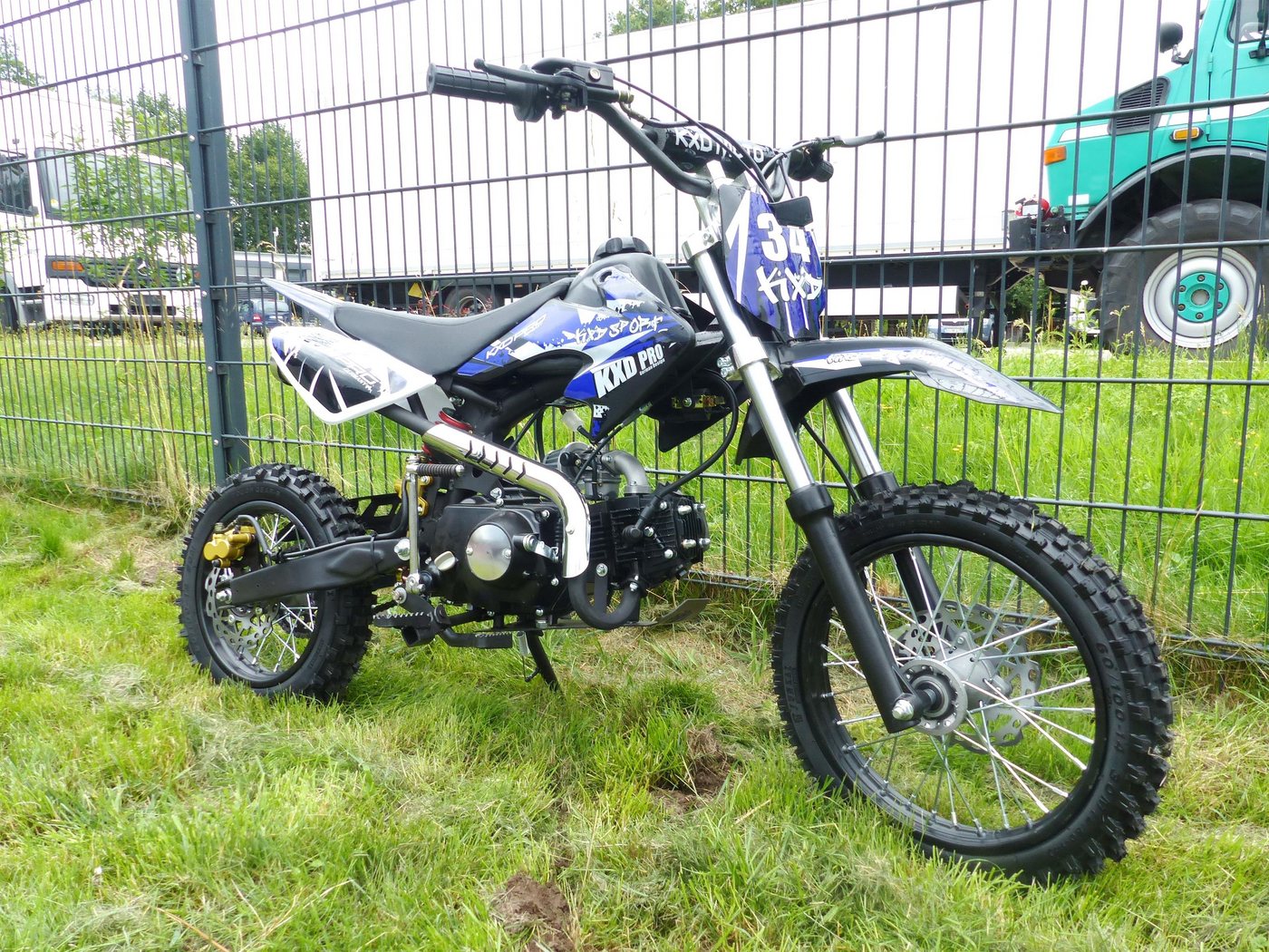 KXD Dirt-Bike Dirt Bike 125ccm 14/12 Zoll Cross Pocketbike Pit Enduro KXD 607 Blau von KXD