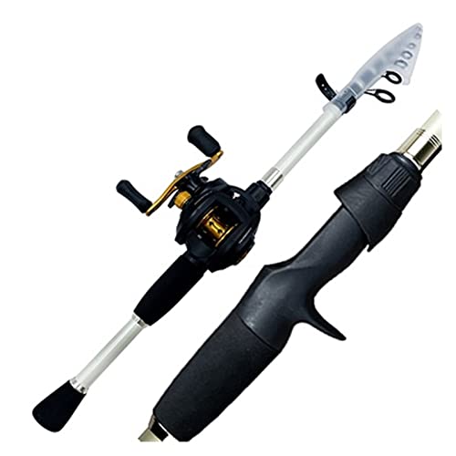 KYATON Spule Und Angelrute Combo Angelrute Und Rolle Combos Set,Ing/Spinning Rod Und Reel Combo Portable Ultralight Reise Boot Rod Angelrute (Bündel: 1.8M, Farbe: A)/White/2.1M von KYATON