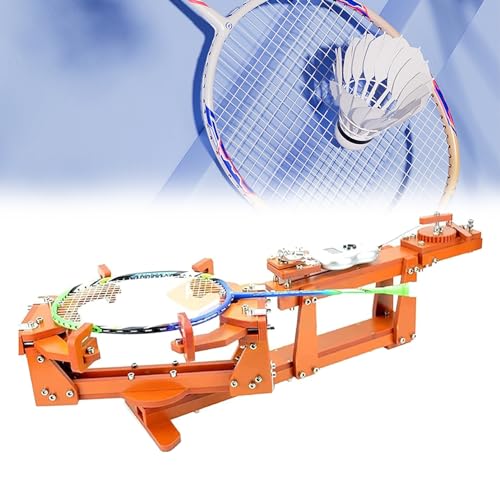 Badmintonschläger Saiten Fädelmaschine 6-Punkt Badminton Saitenmaschine Schlägerbespannungswerkzeuge für DIY-Squash-, Tennis- oder Badmintonschläg von KYZTMHC
