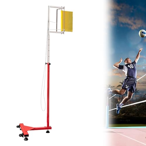 KYZTMHC Vertikaler Sprungtester mit Rädern Freistehende Sport-Vertikalsprungstange Vertikalsprungmessgerät für Volleyball, Basketball (Color : Yellow, Size : 5.5-10.4ft) von KYZTMHC