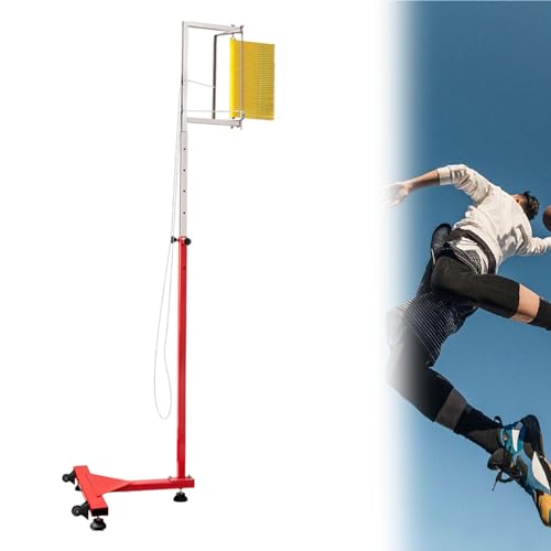 KYZTMHC Vertikalsprung-Messgerät Vertikaler Sprungtester Unterstützen Sie das körperliche Training Bodenstehender Sport-Sprungtester mit Stabiler Basis (Color : Yellow, Size : 4.5-9.8ft) von KYZTMHC